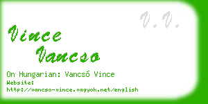 vince vancso business card