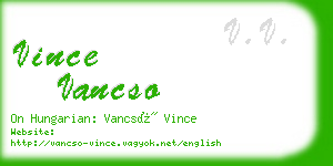 vince vancso business card